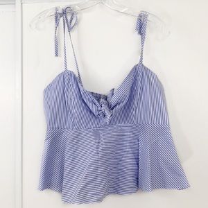 Anthropologie Maeve Striped Peplum Cami